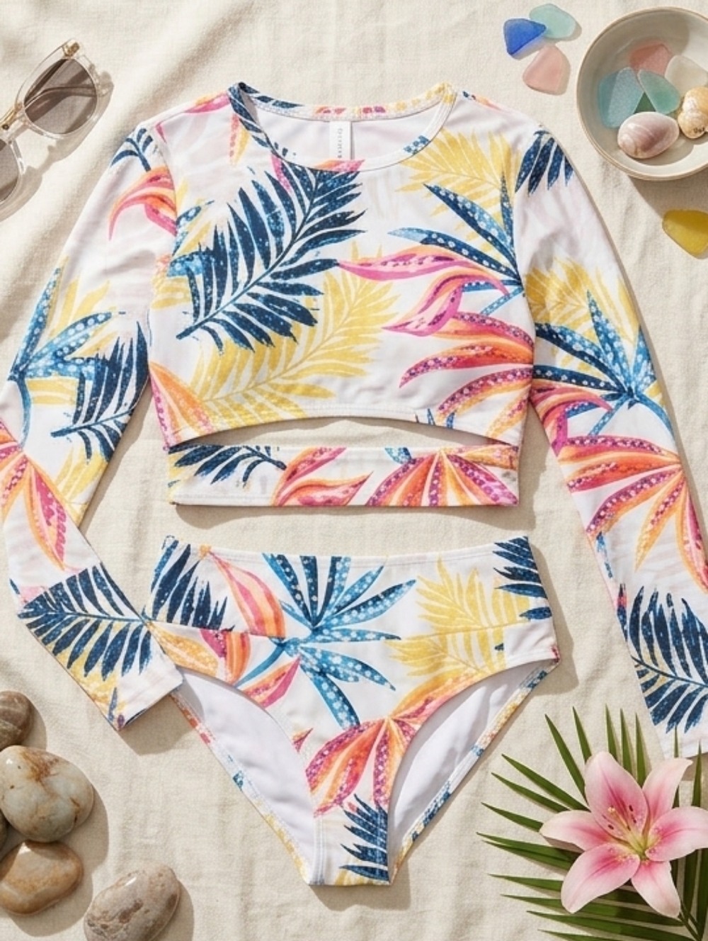 Calia Cropped Keyhole Swimsuit